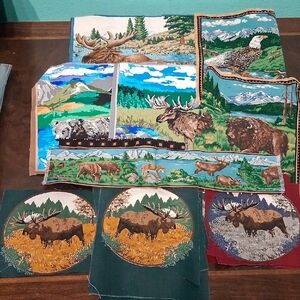23 wildlife Scenic Fabric Panels/Strips for Crafts/ Sewing 6354